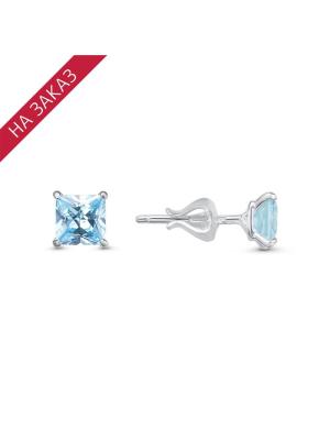 Серьги серебро 925 пробы, без покрытия, вставка - фианит собственной огранки (недрагоценный камень)