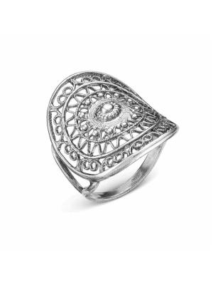 Кольцо серебро 925 пробы, покрытие - оксидирование, без вставок