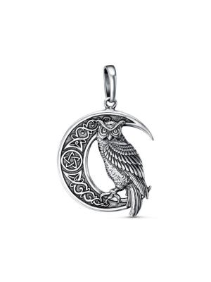 Подвеска бижутерия, покрытие - серебрение с оксидированием, без вставок