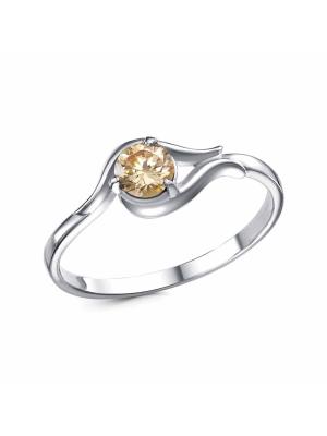 Кольцо бижутерия, покрытие - платинирование, вставка - фианит (недрагоценный камень)