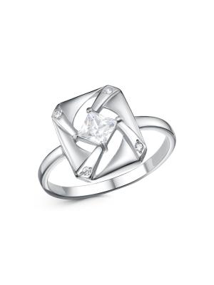 Кольцо бижутерия, покрытие - платинирование, вставка - стекло ювелирное preciosa, фианит (недрагоценный камень)