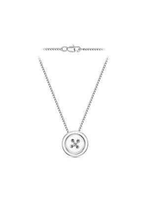 Колье серебро 925 пробы, покрытие - родирование, без вставок