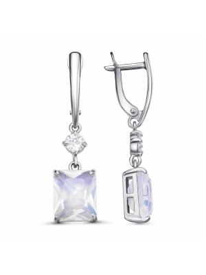 Серьги серебро 925 пробы, покрытие - платинирование