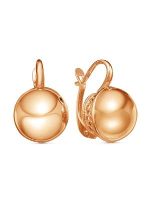 Серьги серебро 925 пробы, покрытие - золочение, без вставок