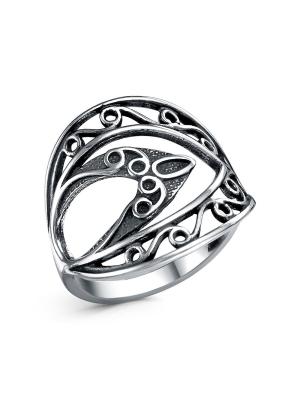 Кольцо бижутерия, покрытие - серебрение с оксидированием, без вставок