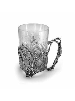 Подстаканник бижутерия, покрытие - серебрение с оксидированием, без вставок