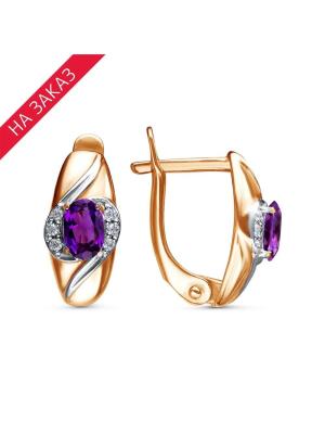 Серьги серебро 925 пробы, покрытие - золочение, выборочное родирование