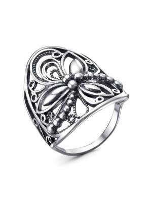 Кольцо бижутерия, покрытие - серебрение с оксидированием, без вставок