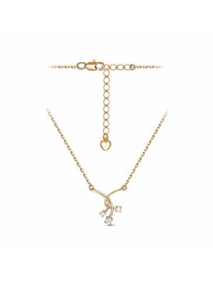 Колье бижутерия, покрытие - золочение, вставка - фианит (недрагоценный камень)