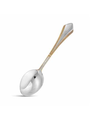 Ложка кофейная "элегант" серебро 925 пробы, покрытие - выборочное золочение, без вставок