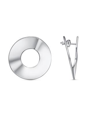 Серьги серебро 925 пробы, покрытие - платинирование, без вставок