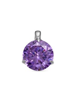 Подвеска бижутерия, покрытие - серебрение, вставка - фианит (недрагоценный камень)