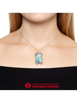 Подвеска серебро 925 пробы, покрытие - оксидирование, вставка - стекло ювелирное собственной огранки