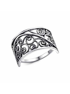 Кольцо бижутерия, покрытие - серебрение с оксидированием, без вставок