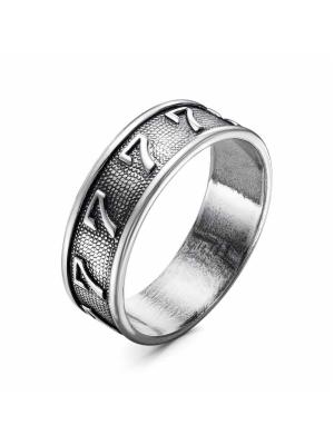 Кольцо бижутерия, покрытие - серебрение с оксидированием, без вставок