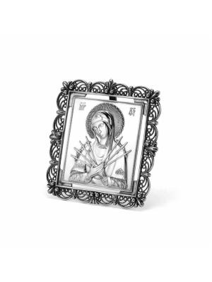 Икона "семистрельная" серебро 925 пробы, покрытие - оксидирование, без вставок