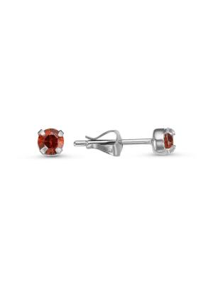 Серьги серебро 925 пробы, без покрытия, вставка - фианит (недрагоценный камень)