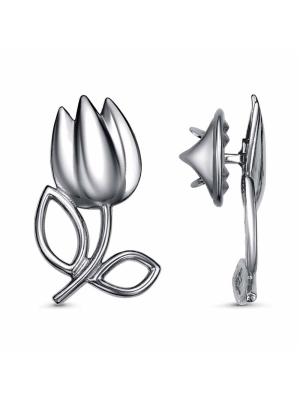 Брошь бижутерия, покрытие - серебрение с оксидированием, без вставок