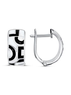 Серьги бижутерия, покрытие - серебрение, отделка - эмаль, без вставок