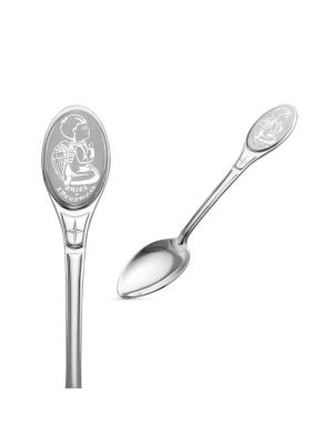 Ложка детская с ангелом «мальчик» серебро 925 пробы, без покрытия, без вставок