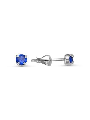 Серьги серебро 925 пробы, без покрытия, вставка - фианит (недрагоценный камень)