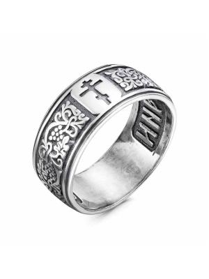 Кольцо бижутерия, покрытие - серебрение с оксидированием, без вставок