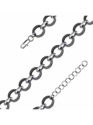 Браслет бижутерия, покрытие - серебрение с оксидированием, без вставок