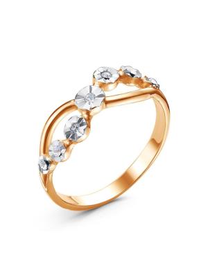 Кольцо бижутерия, покрытие - золочение, отделка - алмазная грань, вставка - стекло ювелирное preciosa