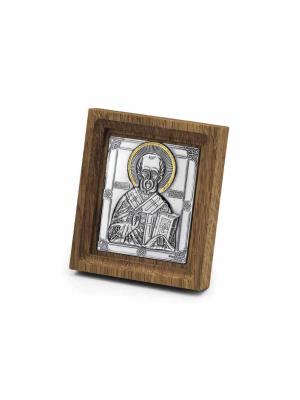 Икона бижутерия, покрытие - серебрение с оксидированием, выборочное золочение, без вставок