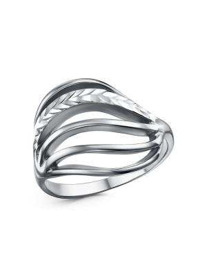 Кольцо бижутерия, покрытие - серебрение с оксидированием, отделка - алмазная грань, без вставок