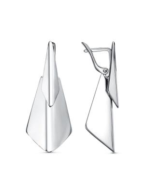 Серьги серебро 925 пробы, покрытие - платинирование, без вставок