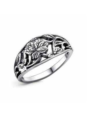 Кольцо серебро 925 пробы, покрытие - оксидирование, без вставок