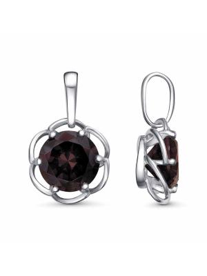 Подвеска бижутерия, покрытие - платинирование, вставка - фианит (недрагоценный камень)