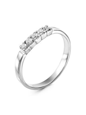 Кольцо бижутерия, покрытие - серебрение, вставка - фианит (недрагоценный камень)