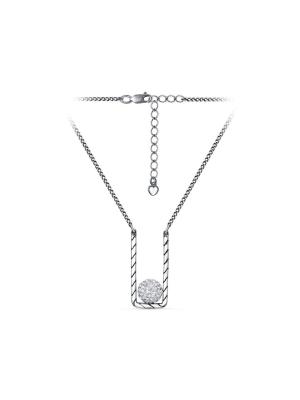 Колье бижутерия, покрытие - серебрение с оксидированием, вставка - стекло ювелирное