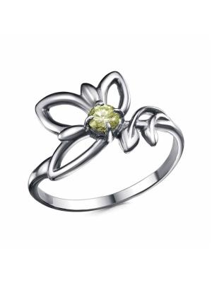 Кольцо бижутерия, покрытие - серебрение с оксидированием, вставка - фианит (недрагоценный камень)