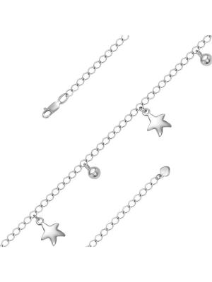 Браслет бижутерия, покрытие - серебрение, без вставок