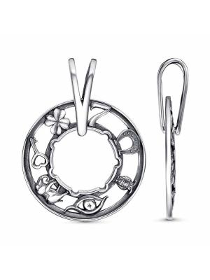 Подвеска бижутерия, покрытие - серебрение с оксидированием, без вставок