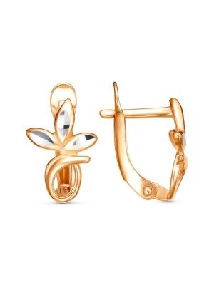 Серьги бижутерия, покрытие - золочение, отделка - алмазная грань, без вставок