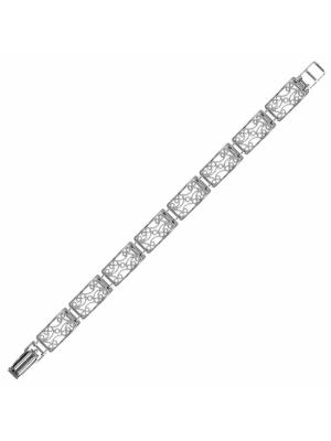 Браслет бижутерия, покрытие - серебрение с оксидированием, без вставок