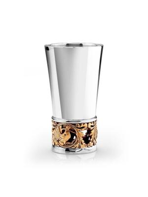 Стопка серебро 925 пробы, покрытие - оксидирование, выборочное золочение, без вставок