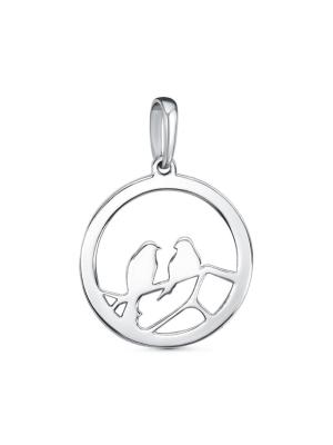 Подвеска бижутерия, покрытие - платинирование, без вставок