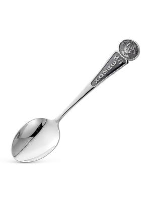 Ложка " на зубок" для девочки серебро 925 пробы, покрытие - оксидирование, без вставок