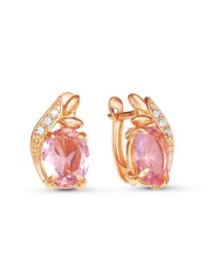 Серьги бижутерия, покрытие - золочение, вставка - стекло ювелирное, стекло ювелирное preciosa