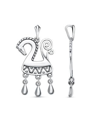 Подвеска серебро 925 пробы, покрытие - оксидирование, без вставок