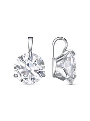 Подвеска серебро 925 пробы, покрытие - платинирование, вставка - горный хрусталь