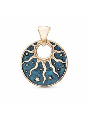 Подвеска серебро 925 пробы, покрытие - золочение, отделка - эмаль, без вставок