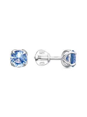 Серьги серебро 925 пробы, без покрытия, вставка - искусственная шпинель
