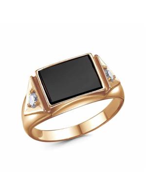 Кольцо бижутерия, покрытие - золочение, вставка - стекло ювелирное собственной огранки, фианит (недрагоценный камень)