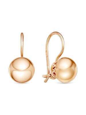 Серьги серебро 925 пробы, покрытие - золочение, без вставок